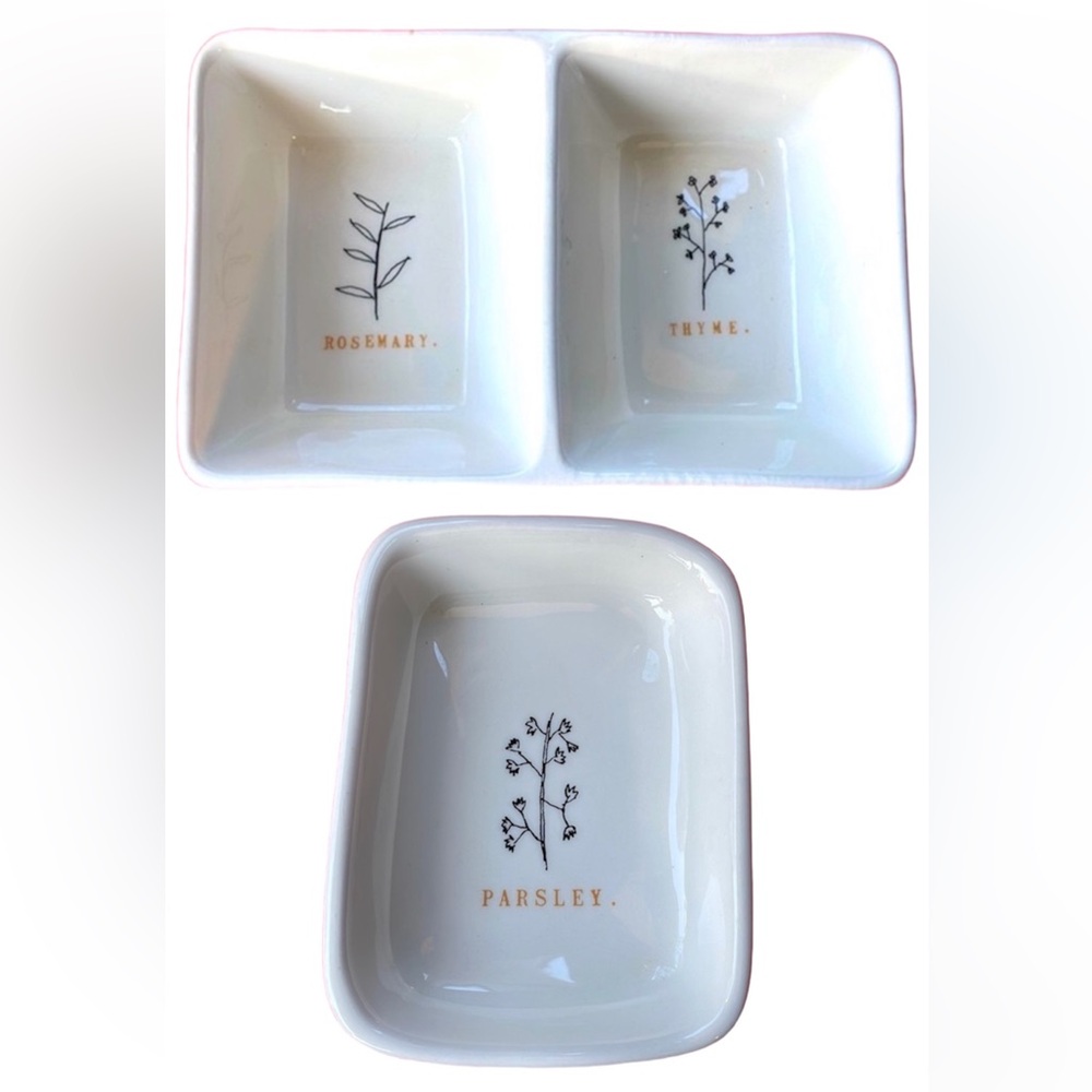 Rae Dunn Artisan Collection Herb Bowls Serving Dish Parsley Rosemary Thyme